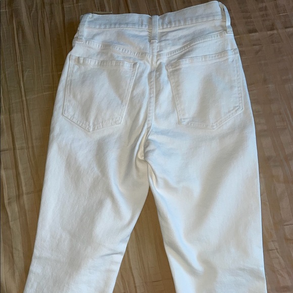 NWT Madewell Tile White The Perfect Vintage Crop Jean Knee Rip Edition Size 23 - Picture 10 of 16